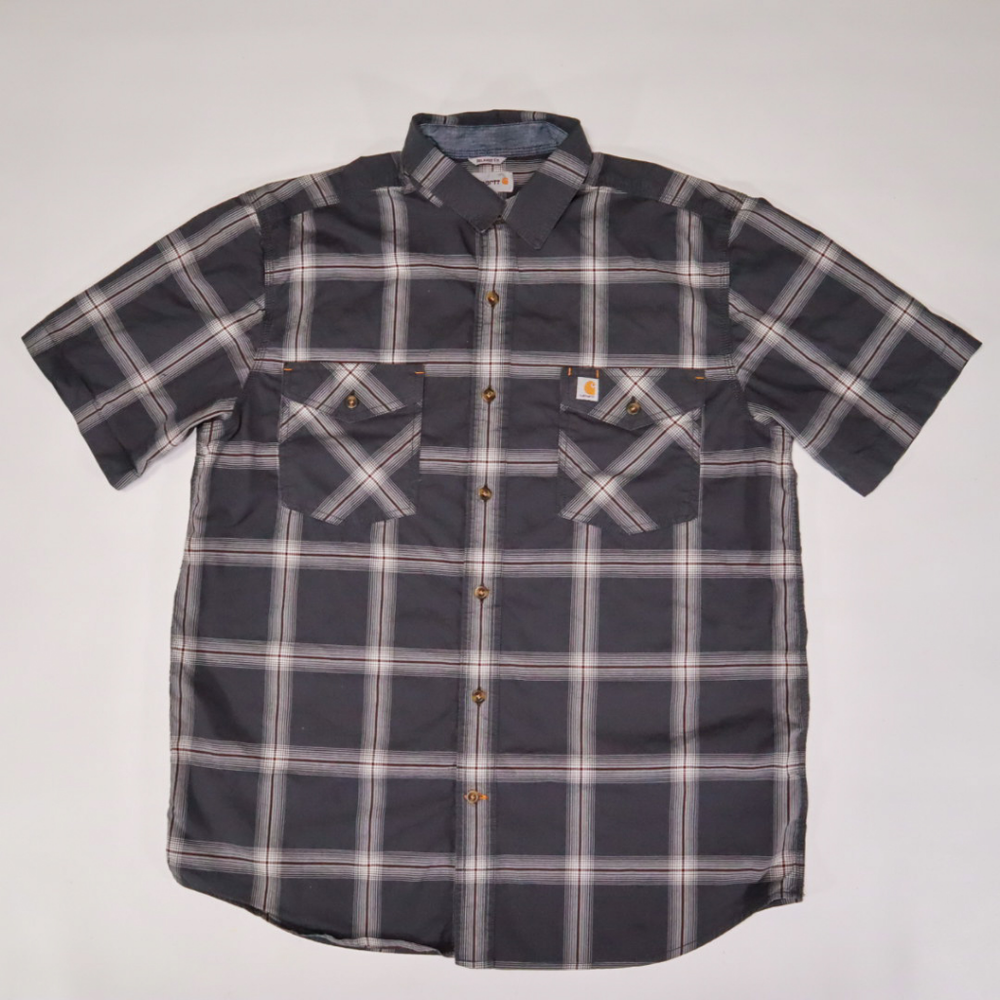 Carhartt Mens Large Rugged Flex Relaxed Fit Lightweight Plaid Shirt 104173 029